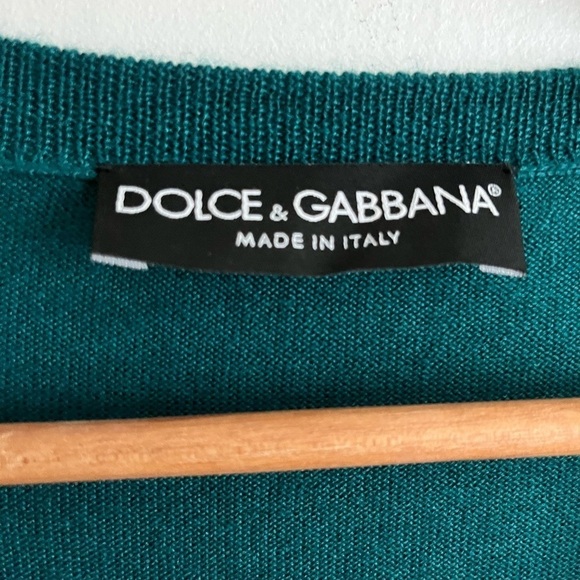 Dolce & Gabbana Green Long Line Cashmere Silk Blend Ruched Cardigan - Picture 4 of 10